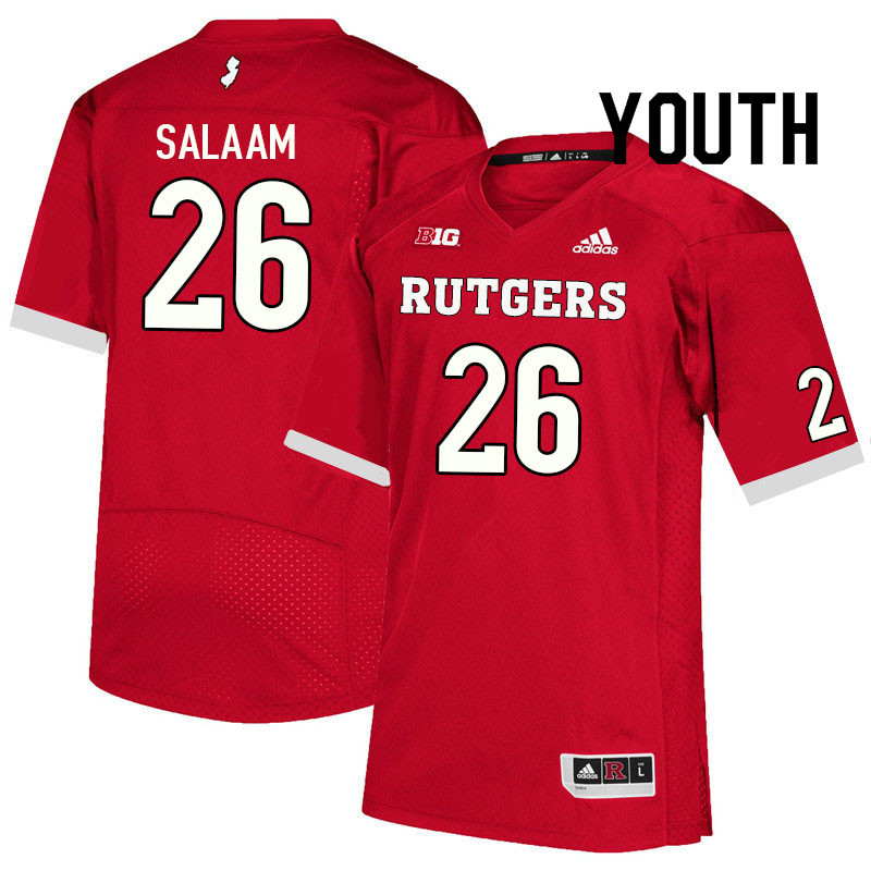 Youth #26 Al-Shadee Salaam Rutgers Scarlet Knights College Football Jerseys Sale-Scarlet